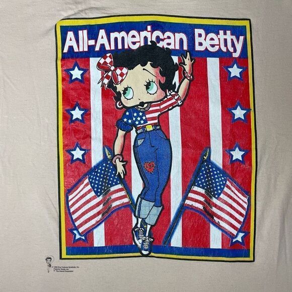 1998 “All American Betty” Betty Boop T-Shirt | 2XL - Picture 2 of 6